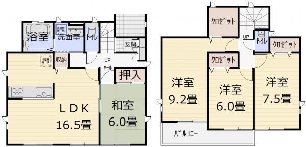 Floor plan. 33,800,000 yen, 4LDK, Land area 213.73 sq m , Building area 106.41 sq m