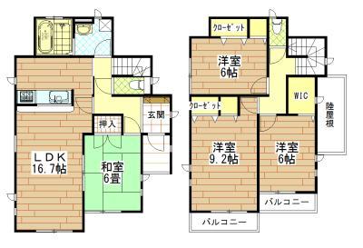 Floor plan. 38,800,000 yen, 4LDK, Land area 152.09 sq m , Building area 105.99 sq m