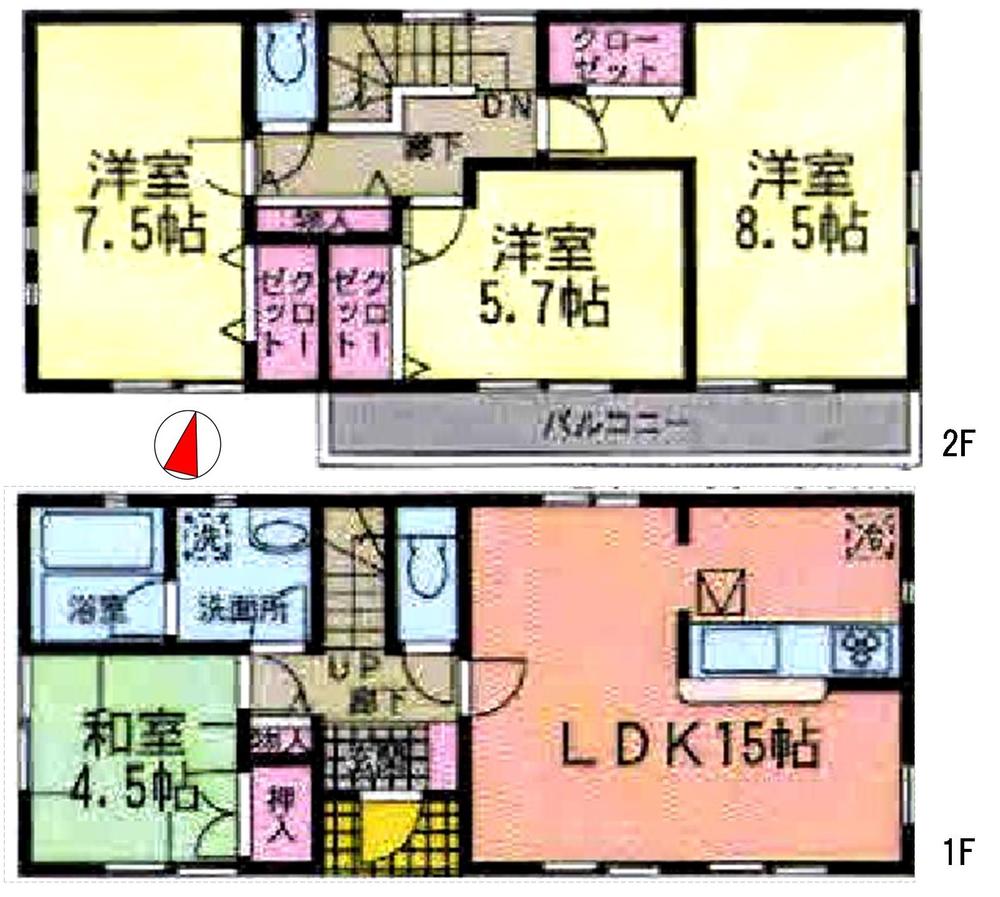Floor plan. 27,900,000 yen, 4LDK, Land area 200.69 sq m , Building area 95.17 sq m