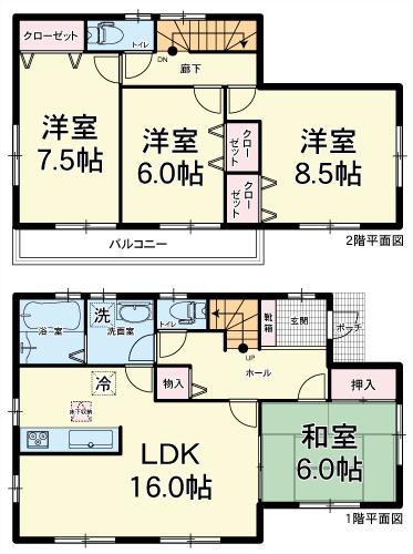 Floor plan. 39,300,000 yen, 4LDK, Land area 222.75 sq m , Building area 105.15 sq m floor plan