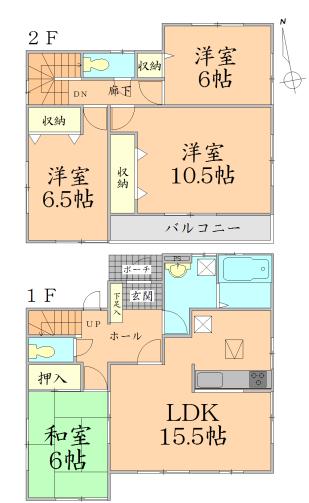 Floor plan. 27,800,000 yen, 4LDK, Land area 159.94 sq m , Building area 105.99 sq m