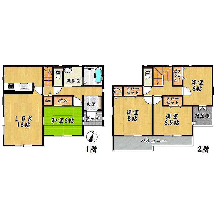 Floor plan. 24,800,000 yen, 4LDK, Land area 158.23 sq m , Building area 105.15 sq m Taihaku Ku Fukurobara 1 Building