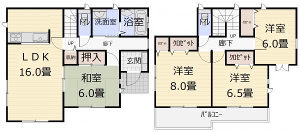 Floor plan. 24,800,000 yen, 4LDK, Land area 158.23 sq m , Building area 105.15 sq m