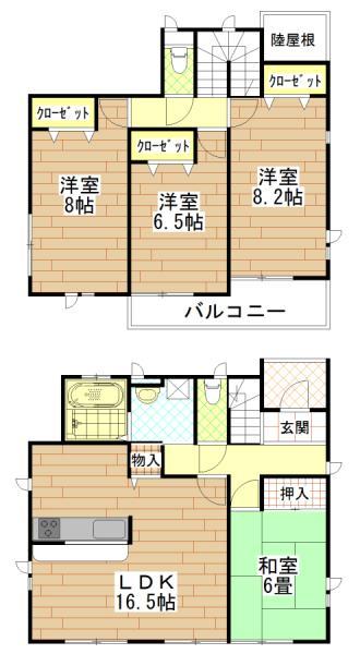 Floor plan. 32,800,000 yen, 4LDK, Land area 199.07 sq m , Building area 106.41 sq m