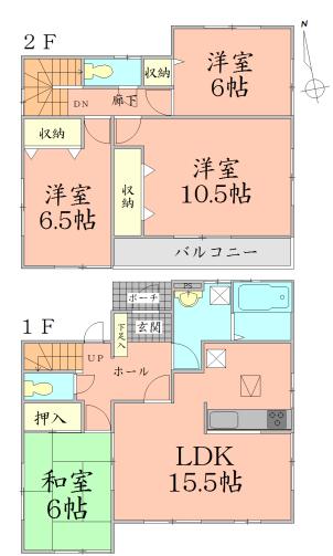 Floor plan. 27,800,000 yen, 4LDK, Land area 159.94 sq m , Building area 105.99 sq m