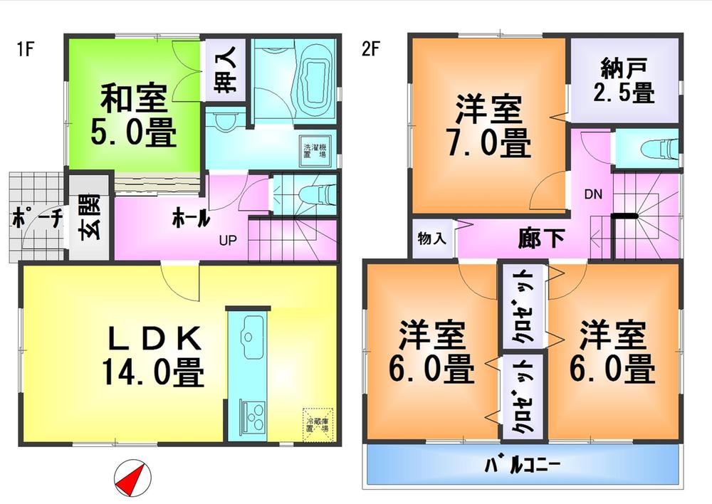 Floor plan. 25,900,000 yen, 4LDK + S (storeroom), Land area 133.11 sq m , Building area 93.55 sq m