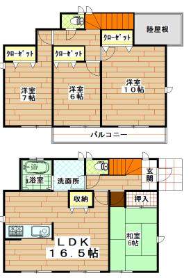 Floor plan. 38,800,000 yen, 4LDK, Land area 150.46 sq m , Building area 106.41 sq m