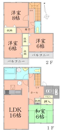 Floor plan. 29,800,000 yen, 4LDK, Land area 165.94 sq m , Building area 105.98 sq m