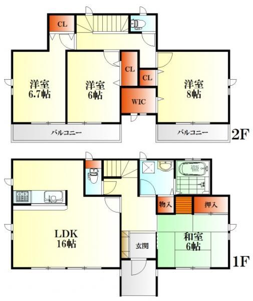 Floor plan. 39,800,000 yen, 4LDK, Land area 150.47 sq m , Building area 105.98 sq m
