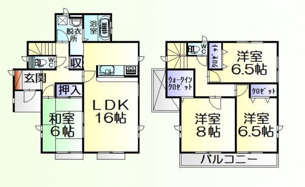 Floor plan. 39,800,000 yen, 4LDK, Land area 139.47 sq m , Building area 106.81 sq m