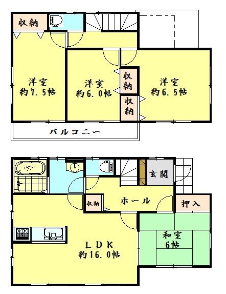 Floor plan. 39,300,000 yen, 4LDK, Land area 222.75 sq m , Building area 105.16 sq m