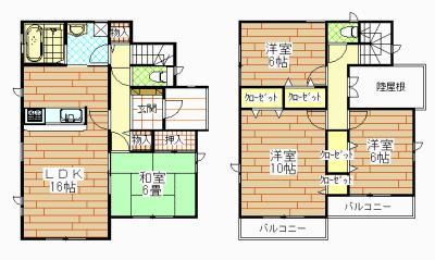Floor plan. 39,800,000 yen, 4LDK, Land area 132.26 sq m , Building area 105.99 sq m