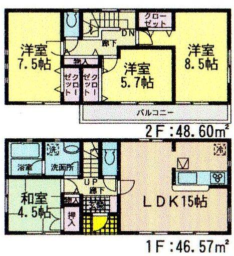 Floor plan. 27,900,000 yen, 4LDK, Land area 200.69 sq m , Building area 95.17 sq m