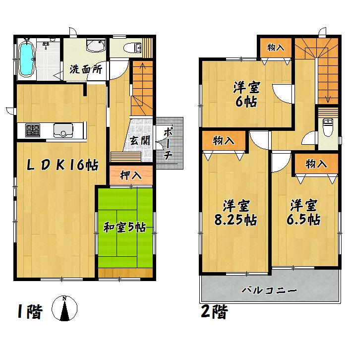 Floor plan. 23.2 million yen, 4LDK, Land area 145.54 sq m , Building area 101.02 sq m Taihaku Ku Fukurobara 6-chome, C Building