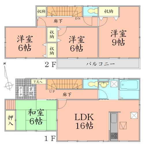 Floor plan. 31,800,000 yen, 4LDK, Land area 165.07 sq m , Building area 105.98 sq m