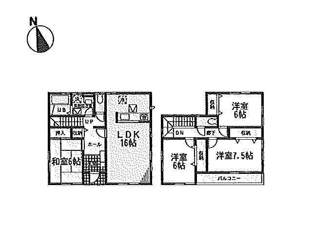 Floor plan. (Building 2), Price 31.5 million yen, 4LDK, Land area 166.45 sq m , Building area 105.98 sq m