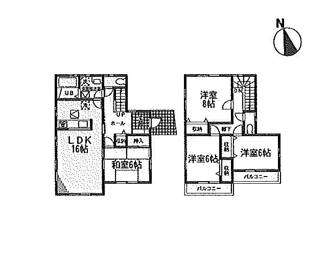 Floor plan. (3 Building), Price 29,800,000 yen, 4LDK, Land area 165.93 sq m , Building area 105.98 sq m