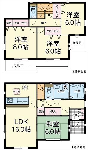 Floor plan. 24,800,000 yen, 4LDK, Land area 158.23 sq m , Building area 105.15 sq m floor plan