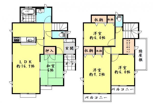 Floor plan. 38,800,000 yen, 4LDK, Land area 152.09 sq m , Building area 105.99 sq m