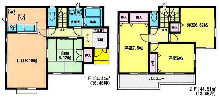 Floor plan. 22,400,000 yen, 4LDK, Land area 121.14 sq m , Building area 98.95 sq m floor plan