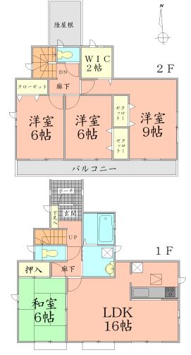 Floor plan. 22,800,000 yen, 4LDK + S (storeroom), Land area 177.8 sq m , Building area 103.5 sq m