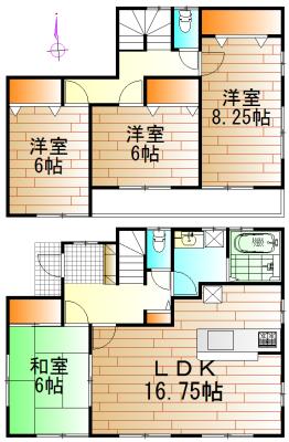 Floor plan. 43,800,000 yen, 4LDK, Land area 128.37 sq m , Building area 105.15 sq m