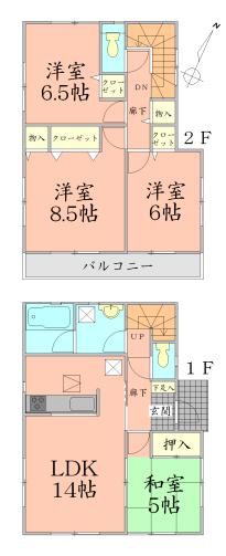 Floor plan. 20,900,000 yen, 4LDK, Land area 133.12 sq m , Building area 93.15 sq m