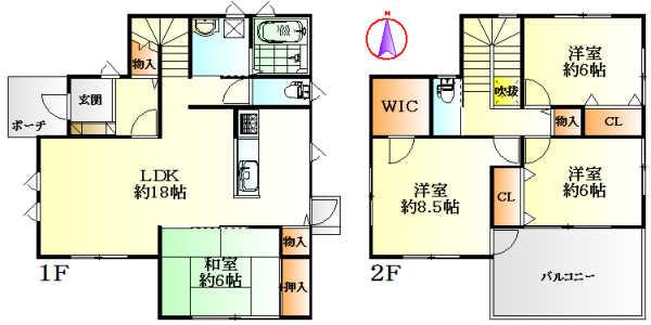 Floor plan. 33,800,000 yen, 4LDK, Land area 161.05 sq m , Building area 110.95 sq m