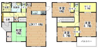 Floor plan. 33,800,000 yen, 4LDK, Land area 137.35 sq m , Building area 110.13 sq m