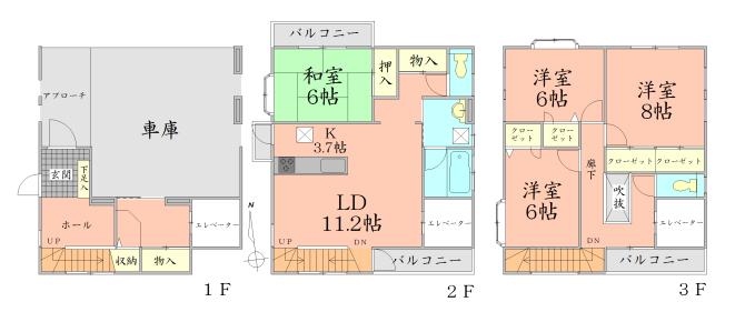 Floor plan. 43,800,000 yen, 4LDK, Land area 99.17 sq m , Building area 168.92 sq m