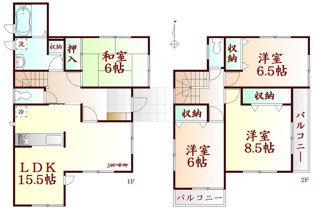 Floor plan. 31,800,000 yen, 4LDK, Land area 130.27 sq m , Building area 105.15 sq m