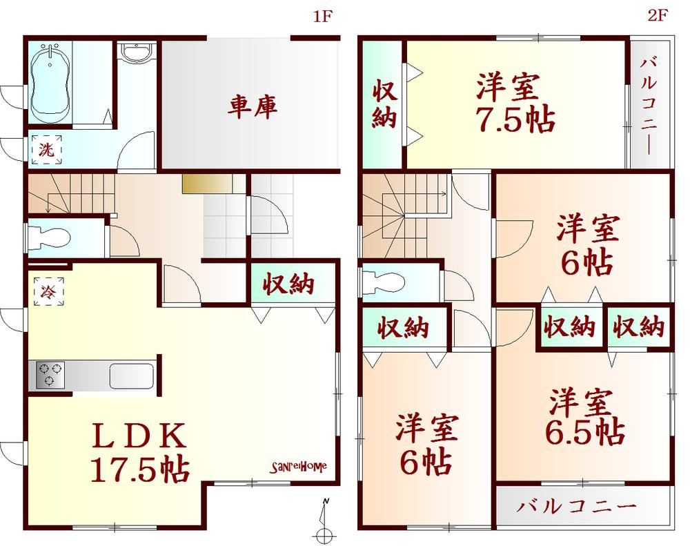 Floor plan. 30.5 million yen, 4LDK, Land area 130.61 sq m , Building area 115.92 sq m