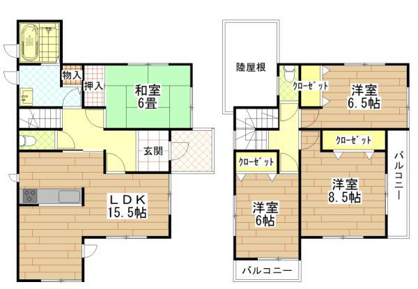 Floor plan. 34,800,000 yen, 4LDK, Land area 130.27 sq m , Building area 105.15 sq m