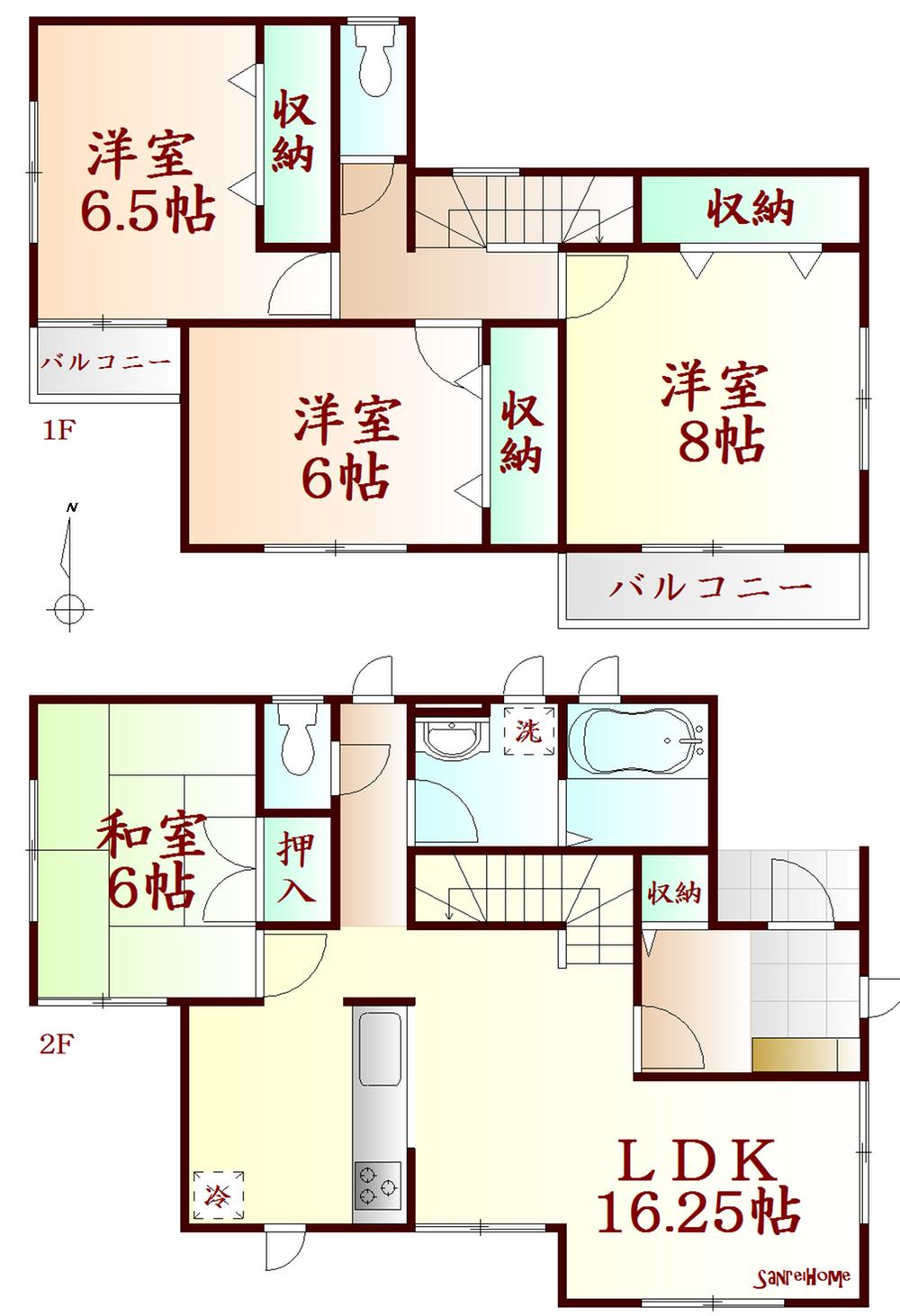 Floor plan. 29.5 million yen, 4LDK, Land area 152.7 sq m , Building area 105.98 sq m