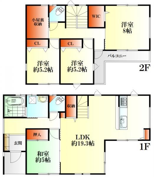 Floor plan. 32,800,000 yen, 4LDK, Land area 161.63 sq m , Building area 106.82 sq m
