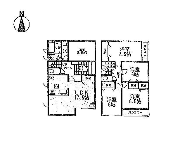 Floor plan. (3 Building), Price 30.5 million yen, 4LDK, Land area 130.61 sq m , Building area 115.92 sq m