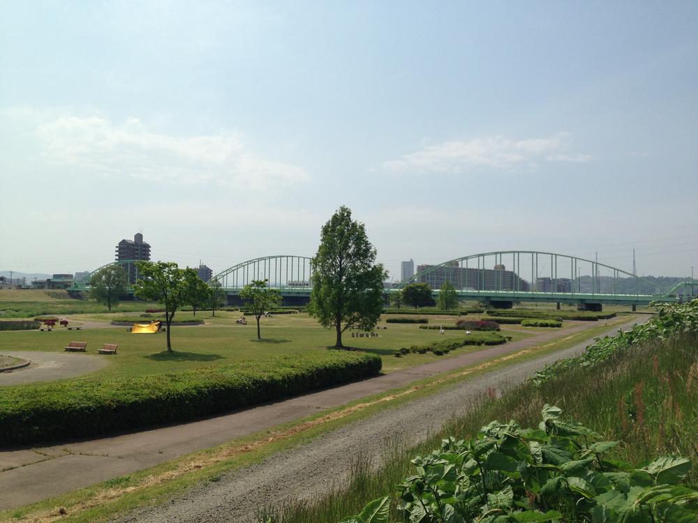 park. Hirose Nakagawara to green space 1100m