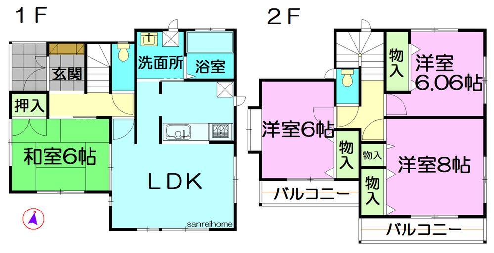Floor plan. 17.8 million yen, 4LDK, Land area 113.5 sq m , Building area 98.12 sq m