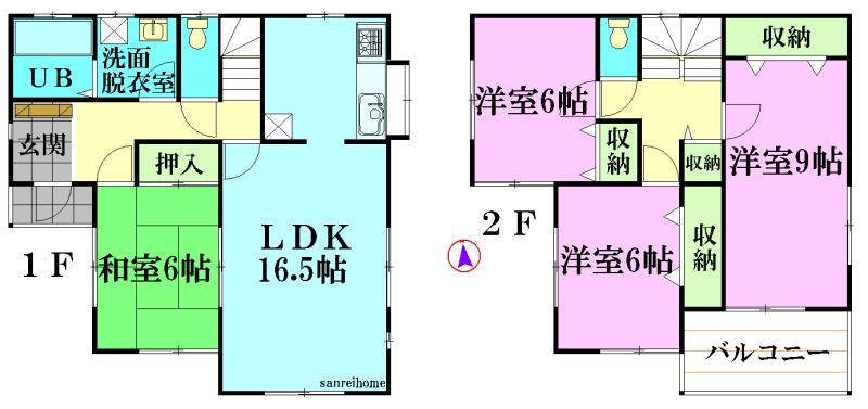 Floor plan. 21,800,000 yen, 4LDK, Land area 206.78 sq m , Building area 105.99 sq m