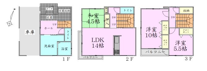 Floor plan. 24,900,000 yen, 3LDK, Land area 75.06 sq m , Building area 114.11 sq m