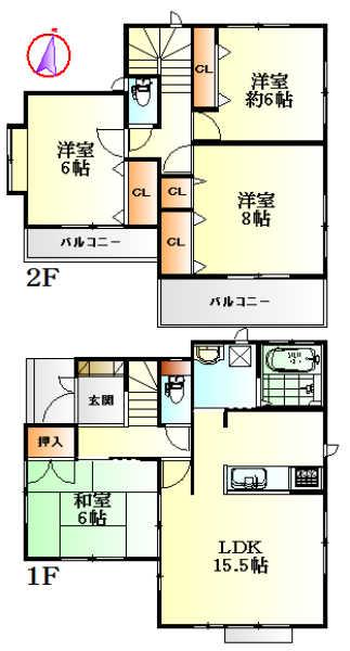 Floor plan. 17.8 million yen, 4LDK, Land area 113.5 sq m , Building area 98.12 sq m