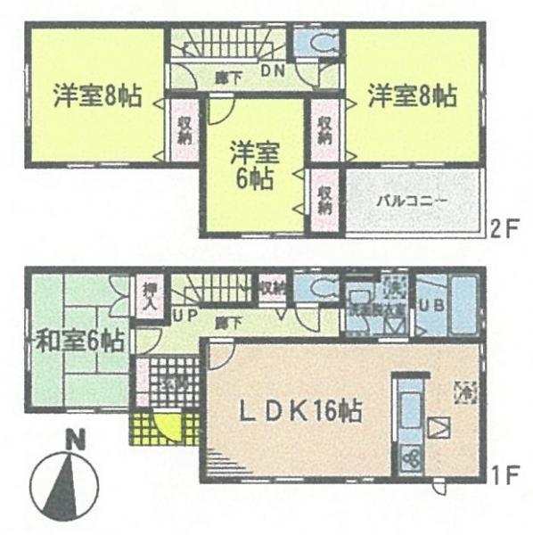 Floor plan. 25,900,000 yen, 4LDK, Land area 175.4 sq m , Building area 105.99 sq m