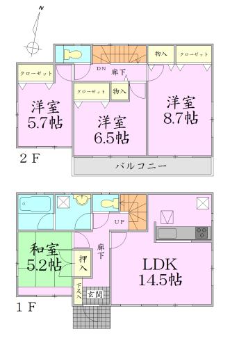 Floor plan. 25,900,000 yen, 4LDK, Land area 240.59 sq m , Building area 98 sq m