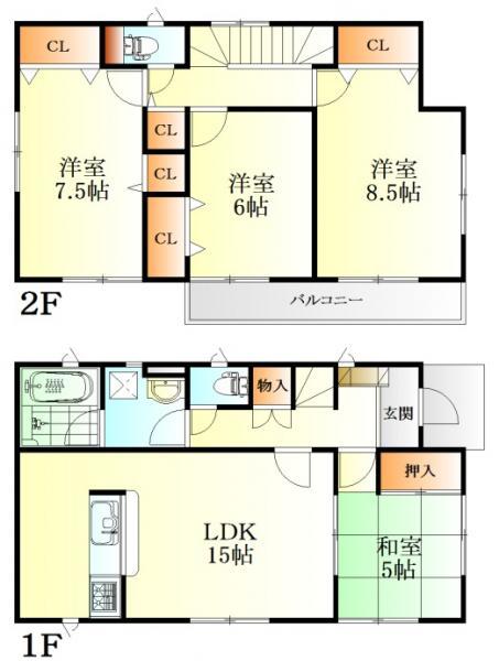 Floor plan. 25,900,000 yen, 4LDK, Land area 165.32 sq m , Building area 98.01 sq m