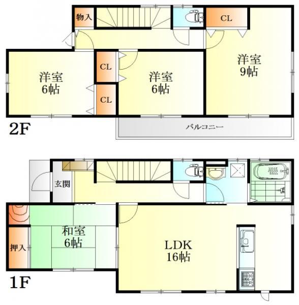 Floor plan. 27,800,000 yen, 4LDK, Land area 175.34 sq m , Building area 105.98 sq m