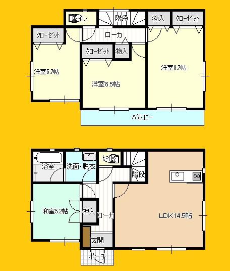 Floor plan. 25,900,000 yen, 4LDK, Land area 240.59 sq m , Building area 98 sq m