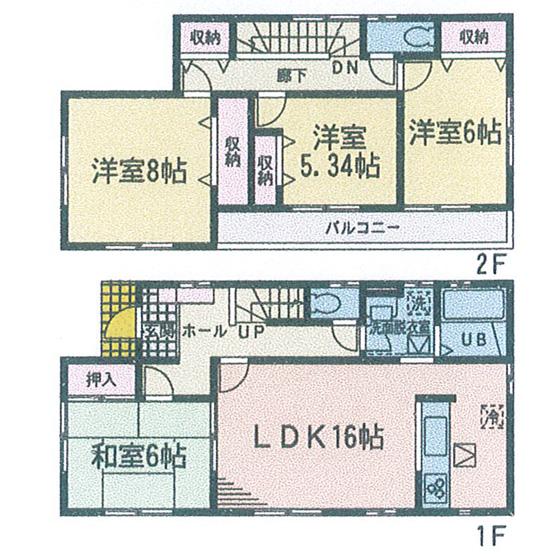 Floor plan. (3 Building), Price 26.5 million yen, 4LDK, Land area 175.68 sq m , Building area 104.33 sq m