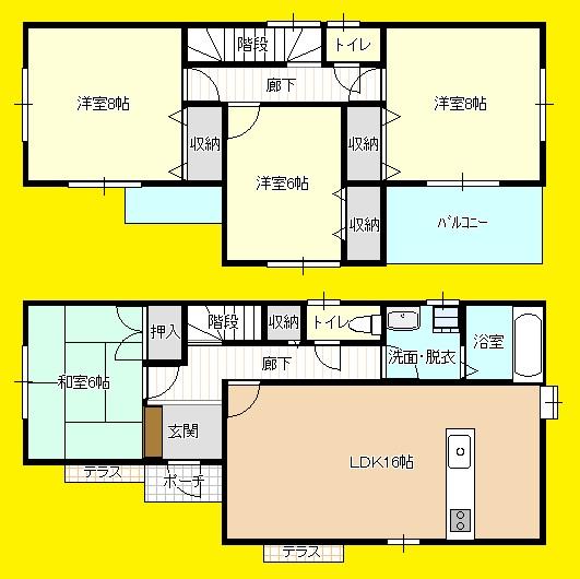 Floor plan. 25,900,000 yen, 4LDK, Land area 175.4 sq m , Building area 105.99 sq m