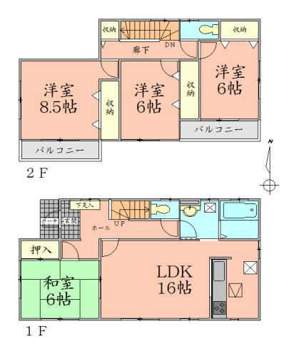 Floor plan. 26,900,000 yen, 4LDK, Land area 180.07 sq m , Building area 105.99 sq m