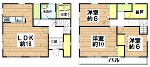 Floor plan. 31,800,000 yen, 3LDK+S, Land area 132.24 sq m , Building area 102.68 sq m